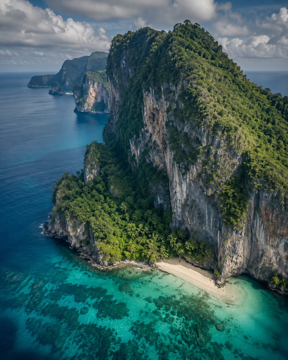 Tropical island cliffs, Indonesia