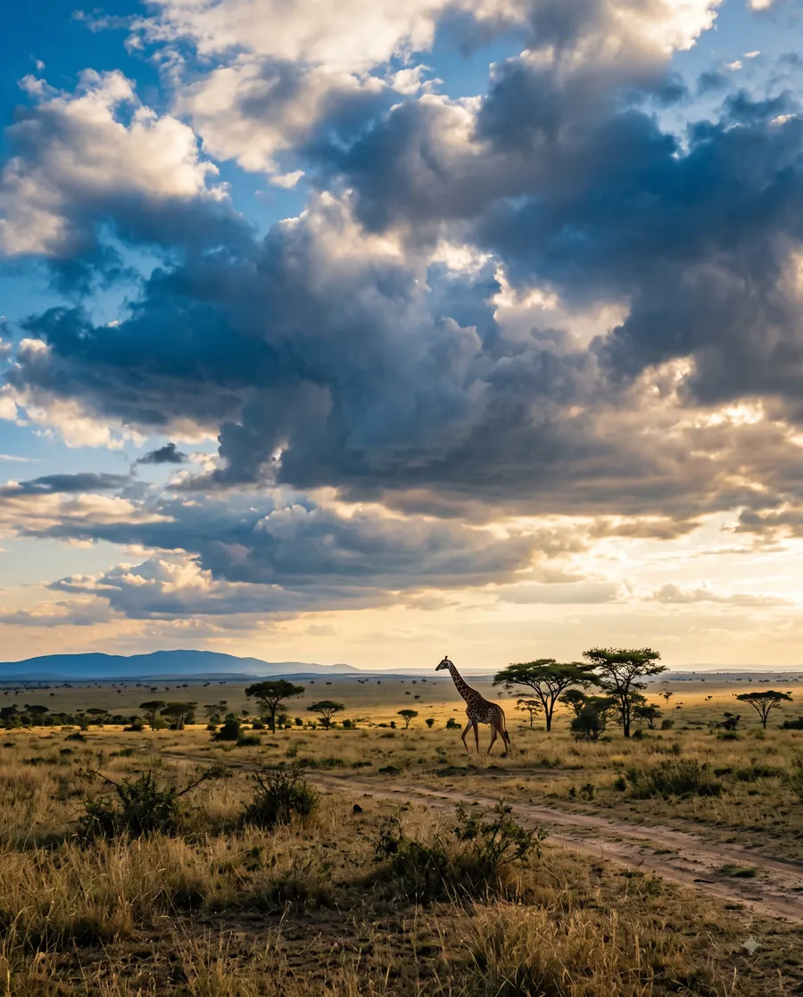 Giraffe on the African savannah