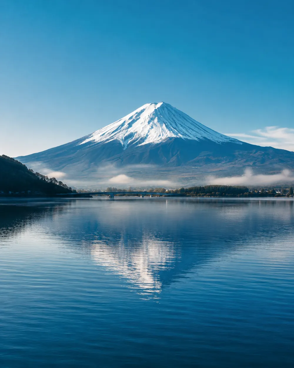 Mount Fuji over the lake